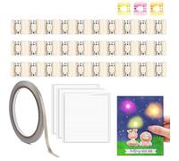 30 adesivi a LED per circuiti luminosi, kit di artigianato con luci a LED gialle, rosa e arancioni, con nastro in tessuto conduttivo e 3 fogli di strisce adesive in schiuma, per aggiungere luci a
