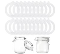 30 anelli di gomma per barattoli di conserve, 95 x 70 mm, anelli di gomma Weck in silicone, senza BPA, riutilizzabili in gomma per barattoli ermetici, caramelle, colore bianco