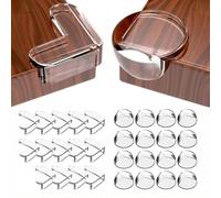 30 Angoli di Protezione in Silicone Con Due Forme Autoadesivi Resistenti ai Colpi Resistenti agli Scritti Protezione della Sicurezza dei Bambini Paraspigoli Per Bambini Paraspigoli Angolari In Gomma