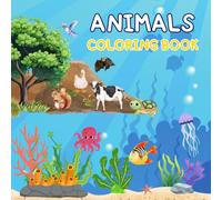 30 Animal Coloring Book: Land & Sea Animals with Vocabulary Size: 8.5 x 8.5 inches