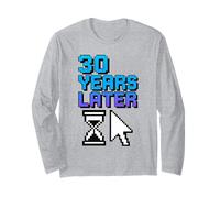 30 Anni Dopo Anniversario Retro Computer Geek 90s Group Maglia a Manica