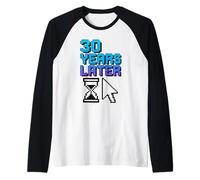 30 Anni Dopo Anniversario Retro Computer Geek 90s Group Maglia con Maniche Raglan