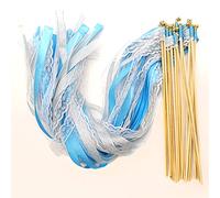 30 bacchette magiche per matrimonio con campane, stelle filanti, in seta, per matrimoni, feste, compleanni, vacanze, Natale, blu