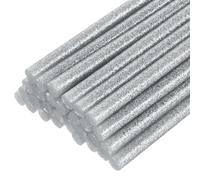 30 bastoncini colla a caldo 8\" x 0,27\" per pistola, glitter argento