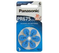 60 batterie per apparecchi acustici Panasonic PR44 675 blu (10 blister da...