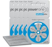 30 batterie per apparecchi acustici powerone implant P675 blu (5 fogli da...