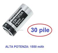 30 batterie pile CR123 CR17345 Litio PANASONIC LITHIUM 3V