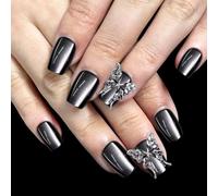 30 Bitchly Stick On Nails Glossy Full Covers False Short Square Press Manicure Forniture