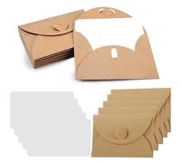 30 Buste di Carta Kraft con 30 Carte di Carta Bianca, Mini Buste a Cuore con Chiusura a Cuore per Matrimoni, Compleanno, Carte Regalo e Biglietti di Auguri