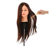 30 Capelli Umani Manichino con Supporto a Staffa per Pratiche di Acconciatura e Treccia Parrucchieri Principianti in Estetica