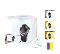 30 centimetri pieghevole portatile Ring Light Photo Lighting Studio Shooting Tent Box Kit + 6 colori Backgrount Photo Light Box dimmerabile
