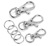 30 Chiusure a Moschettone Girevoli Portachiavi, SML, 12 pezzi