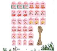 30 ciondoli a forma di Buon Natale, decorazioni festive, ciondoli in legno con spago e fori, per feste, compleanni, regali di Halloween, decorazioni, famiglia, lettere di ringraziamento