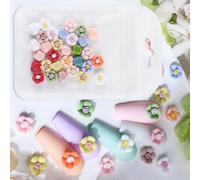 30 ciondoli colorati a forma di fiore, decorazioni artistiche per manicure in acrilico