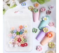 30 ciondoli colorati a forma di fiore in resina 3D per donne e ragazze