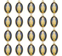 30 ciondoli in lega smaltata a forma di medalla Milagrosa De La Virgen Maria per rosario fai da te con perline, bracciali, collane, orecchini e gioielli
