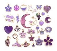 30 ciondoli in metallo smaltato a forma di animale, adatti per la creazione di gioielli fai da te come bracciali, collane, orecchini e portachiavi, 10-30 mm, adatti per bambini e ragazze, Misura unica
