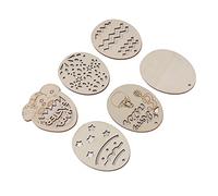 30 ciondoli pasquali in legno assortiti stile uova leggere ritagli in legno con penne corde per decorazioni fai da te