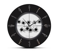 30 Cm 3D Orologi Da Parete Sniper Sight With Bullet Holes Military Wall Art Orologio Da Parete Appeso Varietà Di Armi Guns Orologio Da Parete Man Cave Army Wall Decor