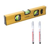 30 cm Livello con Scala Metrica, Livella Magnetica, Livello con 3 Bolle di 45 °, 90 ° e 180 °, Misurazione Accurata di Angoli Multipli, Include 2 Marcatori Neri a Testa Lunga