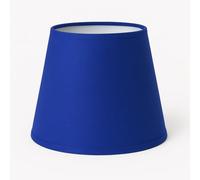 30 cm Paralume Cono, Tessuto di Cotone con PVC Bianco, Prodotto Artigianale, per Lampada da Tavolo, Piantana (Blu)