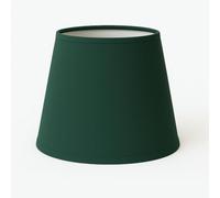 30 cm Paralume Cono, Tessuto di Cotone con PVC Bianco, Prodotto Artigianale, per Lampada da Tavolo, Piantana (Verde Scuro)