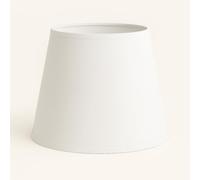 30 cm Paralume Cono, Tessuto di Cotone con PVC Bianco, Prodotto Artigianale, per Lampada da Tavolo, Piantana (Bianco)