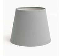 30 cm Paralume Cono, Tessuto di Cotone con PVC Bianco, Prodotto Artigianale, per Lampada da Tavolo, Piantana (Grigio)