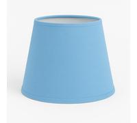 30 cm Paralume Cono, Tessuto di Cotone con PVC Bianco, Prodotto Artigianale, per Lampada da Tavolo, Piantana (Azzurro)