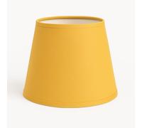 30 cm Paralume Cono, Tessuto di Cotone con PVC Bianco, Prodotto Artigianale, per Lampada da Tavolo, Piantana (Ocra)