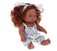 30 Cm Realistica Neonata Bambola Vinile Africano Neonato In Tuta Blu