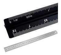 30 cm Righello Triangolare in Alluminio con Righello in Acciaio Inox, Scala Metrica 1:20, 1:25, 1:50, 1:75, 1:100, 1:125, Scala Architettonica per Architetti, Studenti, Disegnatori e Ingegneri