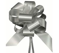 30 COCCARDE AUTOMONTANTI AUTOTIRANTI 3,0 CM DIAMETRO 10 CM MATRIMONIO AUTO CASA NOZZE NOZZE ANNIVERSARIO FIOCCO(ARGENTO)