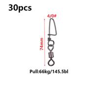 30 Confezione Sferico Cuscinetto Pesca Girevole Fibbia Coastal Blocco Linea Nero