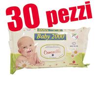 30 CONFEZIONI da 72 SALVIETTE BABY 2000 per NEONATI IMBEVUTE AL PROFUMO DI CAMOMILLA SENZA ALCOOL - DETERGENTI per BAMBINI MADE IN ITALY