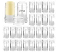 30 contenitori vuoti per deodoranti, flaconi riutilizzabili in plastica trasparente da 30 ml, per balsamo labbra fai da te, profumo solido e pastelli, custodia trasparente con riempimento inferiore