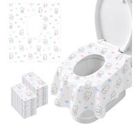 30 copriwater usa e getta XL, 60 x 65 cm, confezionati singolarmente | Coprisedile WC extra large, impermeabile, da viaggio, per hotel, servizi igienici pubblici, donne incinte e viaggi