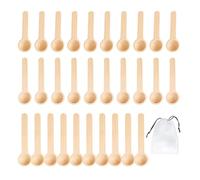 30 cucchiai per spezie, 1 borsa portaoggetti, mini cucchiaio in legno, piccolo cucchiaio rotondo da cucina, cucchiaio quantitativo, piccolo cucchiaio per la casa, cucchiaio per spezie, cucchiaio per
