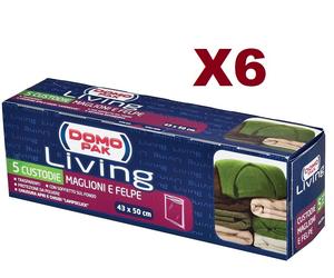 30 CUSTODIE MAGLIONI E FELPE DOMOPAK LIVING 43x50 CM TRASPARENTI