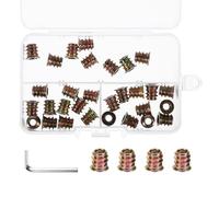30 dadi di avvitamento M5 con chiave esagonale, manicotto filettato M5 x 10 mm, inserto esagonale zincato, dado di avvitamento in legno, manicotti filettati, manicotti a vite per mobili in legno