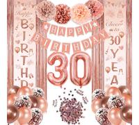 30 decorazioni per compleanno, 30 pezzi, oro rosa, decorazione per compleanno, ghirlanda per porta, per donne, ragazze, compleanni, feste di compleanno