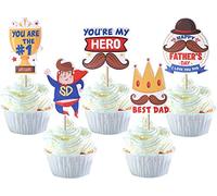 30 decorazioni per torte con scritta "Happy Father's Day" e "Best Dad Ever" per cupcake con scritta "Dad you are My Hero Happy Father's Day", decorazioni per torte colorate