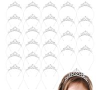 30 diademi da principessa con cristalli a forma di cuore, regolabili, in lega argentata, corone con strass scintillanti, per matrimoni, compleanni e feste in maschera