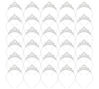 30 diademi in argento per ragazze, diademi da principessa, corone sfuse | Cerchietto pieghevole con strass argentati, corona da principessa, accessorio per capelli per feste