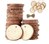 30 dischi di legno piccoli, 9-10 cm, cerchi in legno senza foro con corteccia, dischi di legno incompiuti per fai da te, artigianato, decorazioni