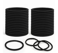 30 elastici per capelli neri, spessi 4 mm, morbidi elastici per capelli, senza metallo, resistenti, unisex, per donne, uomini, ragazze, bambini, accessori per capelli spessi (nero)