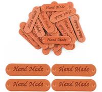 30 etichette fatte a mano, etichette in pelle PU, realizzate a mano, etichette in rilievo, per jeans, borse, cappelli, artigianato, uncinetto, colore 2 - 30 pezzi