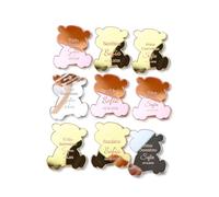 30 Etichette Regalo Personalizzate per Battesimo, Etichette Favor in Acrilico a Forma di Orso con Nome Mi Bautizo per Baby Shower, Prima Comunione, Compleanno