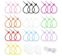 30 fascette stringicavo in silicone, richiudibili con 5 scatole di plastica
