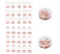 30 fermagli per raccoglitori con potente forza di serraggio, forme di osso di cervo, manico in oro rosa, morsetto per carta con scatola di immagazzinaggio, per ufficio scolastico